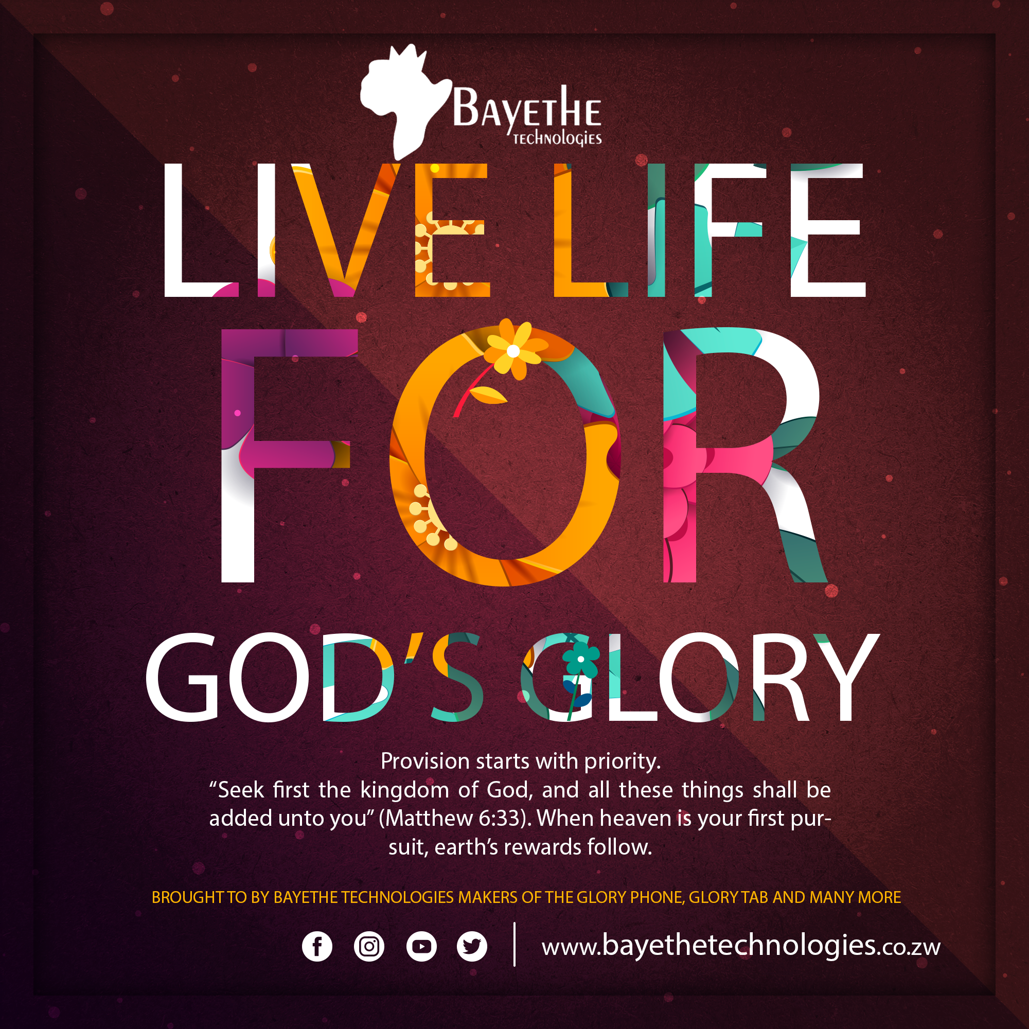 Live Life for God's Glory