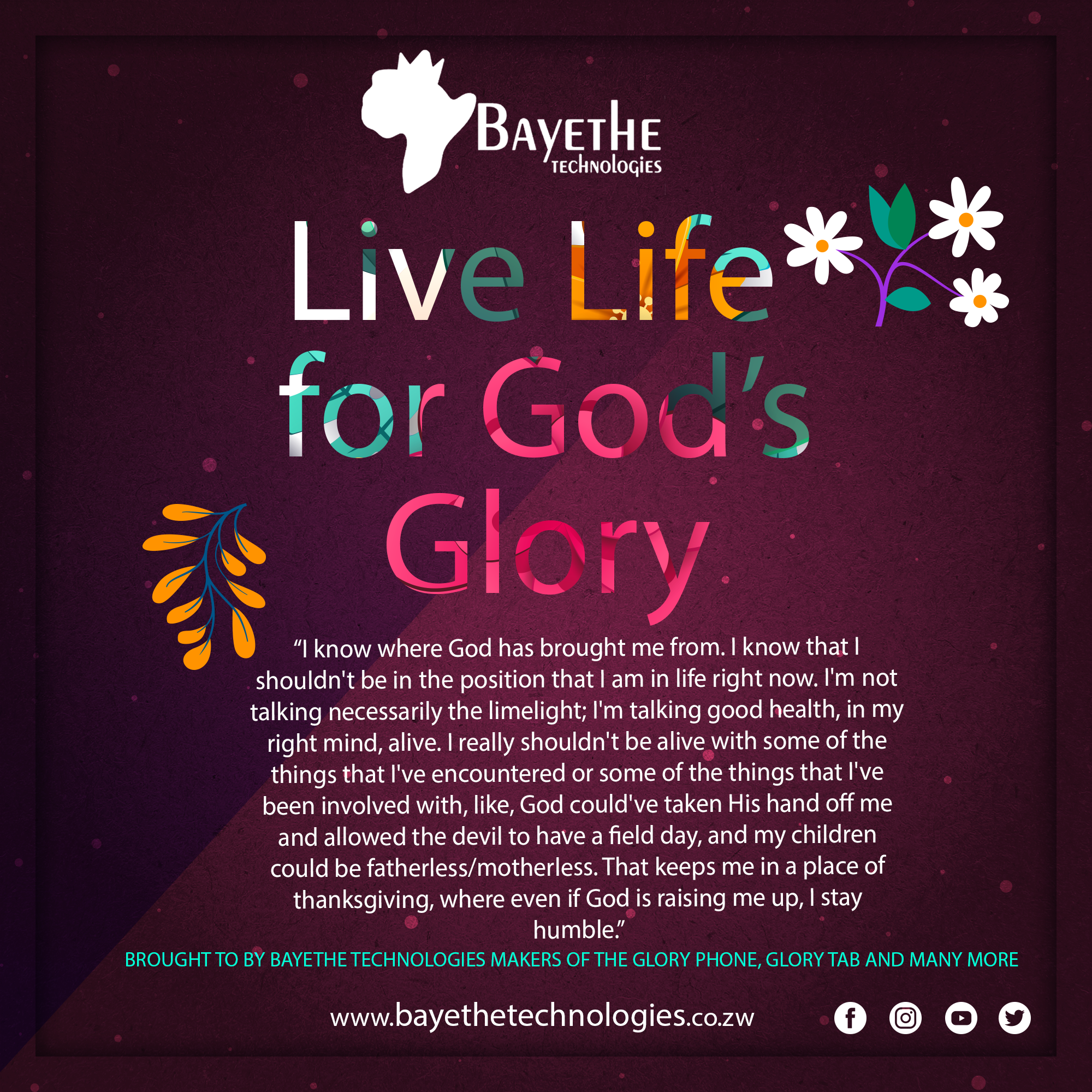 Live Life for God's Glory